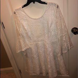 White Lace Mini Casual Dress